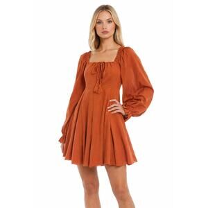 C&V Chelsea and Violet Terra Cotta Off Shoulder Dress - Size S